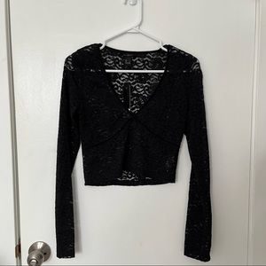 Revamped Black Laced Long Sleeve Top